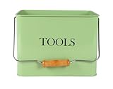 Gdfjiy Metal Garden Tool Caddy, 3 Compartments Garden Tool Organizer with Handle, Garden Tool Box for Indoor and Outdoor, Gardening Tool Kit Holder Empty, Gardening Supplies, Gardener Gift (Green)