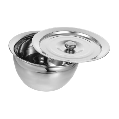 Tazón grande de acero inoxidable de 9 pulgadas con tapa
