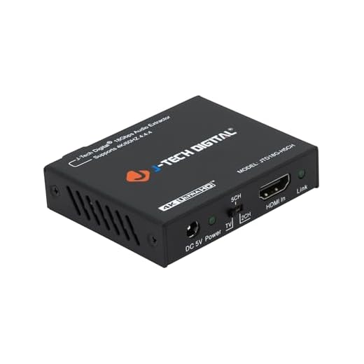 J-Tech Digital 4K 60HZ HDMI Audio Extractor Converter SPDIF + 3.5MM Output Supports HDMI 2.0, 18Gpbs Bandwidth, HDCP 2.2, Dolby Digital/DTS Passthrough CEC, HDR10 [JTD18G-H5CH]