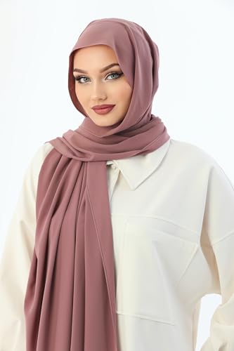 Instant Hijab Scarf For Women - Premium Heavy Crepe (Medina) Head Scarf Wrap - Practical Muslim Instant Hijab2