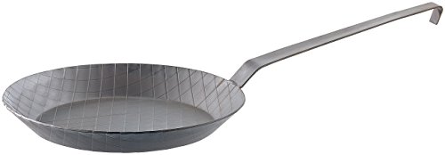 Foto von Tornwald-Schmiede Schmiedepfanne: 3er-Set kaltgeschmiedete Bratpfannen, Rauten-Prägung, Ø 20, 24 & 28 cm (Handgeschmiedete Pfanne, Schmiedeeisen-Pfannen, Schmiedeeiserne)