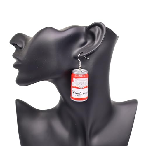 3D Simulation Beer Bottle Earrings - Cute Drop Dangle Mug Can Earrings - Creative Party Jewelry for Women2