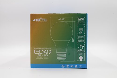 A19ND6081YW10 LED Light Bulb, Warm White 2700K 8W (60 Watt Equivalent), 10 Piece