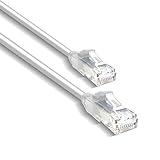 EVOGES Cable Ethernet UTP blindado CAT6A de alta velocidad, diseño duradero sin enganches, cable LAN RJ45 Gigabit para Internet, juegos, televisores inteligentes, routers y módems (blanco, 1,5 m)