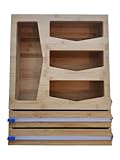 Natural Bamboo Kitchen Zip Lock Bags Foil and Plastic Wrap Organizer | For Drawers, Counters or Wall Mounted | Gallon Quart Sandwich Snack | 6 Compartments | Size 17'x13'x3'