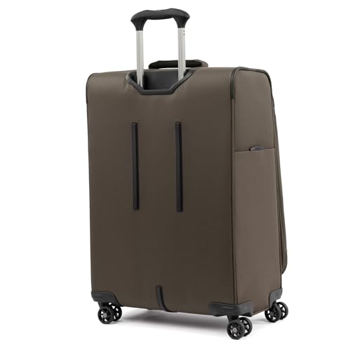 Image of Travelpro Tourlite Softside 25 inch Expandable Luggage with 4 Spinner Wheels, Lightweight Suitcase, Checked Medium, Espresso Brown