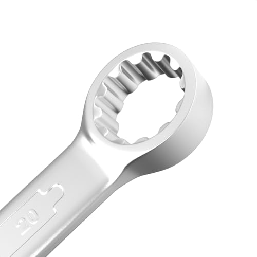 Image of Groz Combination Spanner 20 mm, Length 240 mm | DIN 3113 Standards | Chrome Vanadium, Matt Satin Chrome Combination Wrench Tool | CSP /DIN /20G