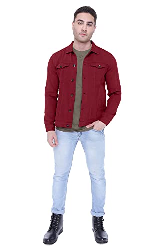 Image of Men Regular Fit Washed Full Sleeve Denim Jacket