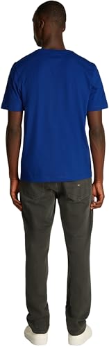 Tommy Hilfiger Camiseta de Manga Corta Hombre Seasonal Solid tee con Cuello Redondo, Azul (Wedge Blue), L