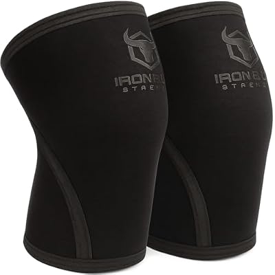Iron Bull Strength Knee Sleeves 7mm (1 Pair) - Compression Brace & Knee Sleeve For Weightlifting, Powerlifting & Cross Training - Knee Support for Squats - Men & Women