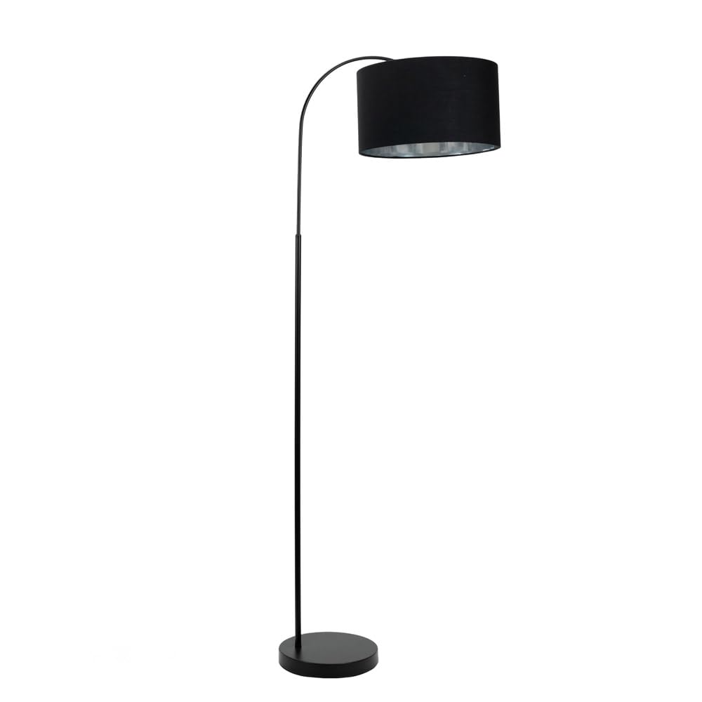 ValueLights | Curva Trend Floor Lamp Black with Black & Chrome Inner Shade & Warm White Bulb | Floor Lamps, Home Décor & Improvement Essential