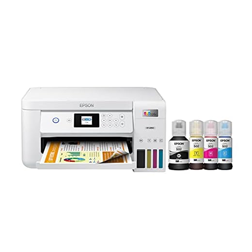 Epson EcoTank ET-2850 Wireless Color All-in-One Cartridge-Free Supertank Printer with Scan, Copy and Auto 2-Sided Printing - White