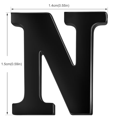 Image of HONEY BEAR Initial Alphabet Letter Lapel Pins Collar Badge Brooches for Mens /Womens Shirt Dress Decoration Black