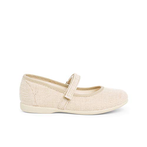 Girls Riptape Linen Mary Janes
