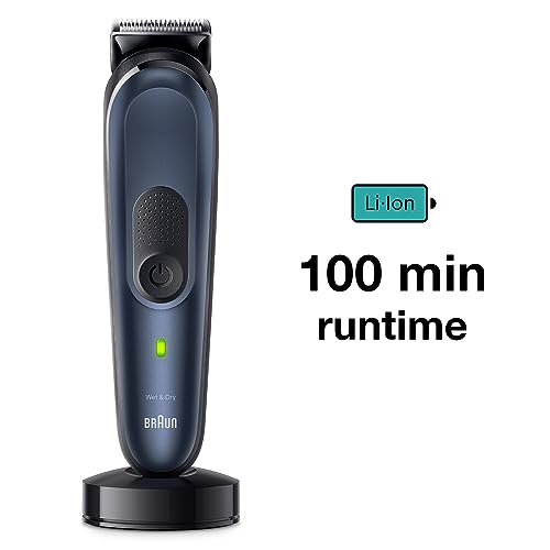 Braun All-in-One Trimmer for Men, From Gillette, 11-in-1, For Face, Hair, Body, Ear, Nose, Private parts, 100-Min Runtime, Waterproof, precision trimmer, 5-quick charge, Body Trimmer, MGK7450