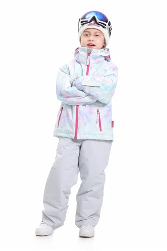 Kids Girls Boys Two Piece Waterproof Colorful Snowsuits Ski Suits Warm Jackets Winter Pants