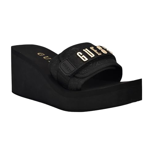 GUESS Damen Dellean Keilsandale, Schwarz 001, 38.5 EU