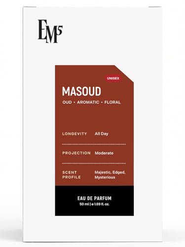 Image of EM5 Masoud Unisex Perfume | Eau De Parfum Spray for Men & Women | Rose Oud Warm Spicy Fragrance | Luxury Gift for Him /Her