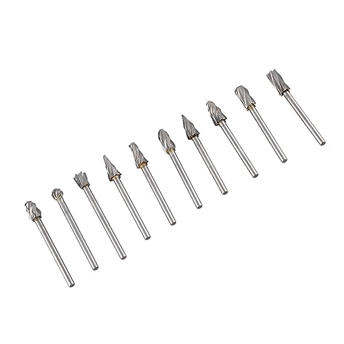 Juego de fresas de carburo Drfeify 10 pzas 3mm miniatura 7