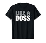 Like A Boss Vintage Black T-Shirt, Unisex-Adults, Small, Short Sleeve