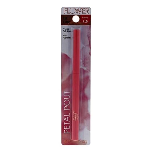 Flower Beauty Petal Pout Lip Liner - Smooth & Creamy Lip Liner with Pigment Rich Color, Prevents Feathering of Lip Color, Comes with Built-in Sharpener (Fuchsia)