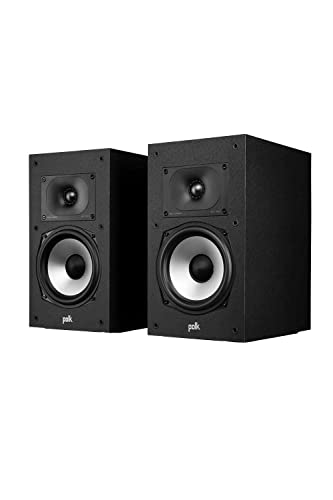 Polk Audio Monitor XT20 Regallautsprecher, Stereolautsprecher, Surround Lautsprecher, Hi-Res Zertifiziert, Dolby Atmos und DTS:X kompatibel, HiFi und Heimkino Lautsprecher (Paar), Schwarz