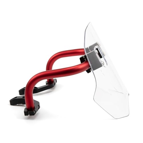 Pare-brise moto rouge pour réduire la fatigue et les turbulences
