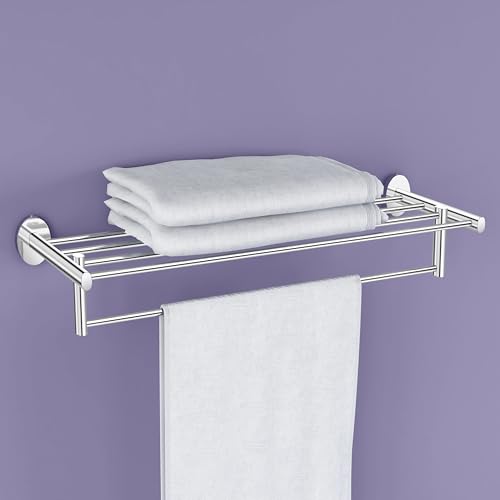 Image of Plantex 304 Grade Stainless Steel 24 Inches Long Towel Rack /Towel Hanger for Bathroom /Towel Bar /Bathroom Accessories - Olive (Chrome)