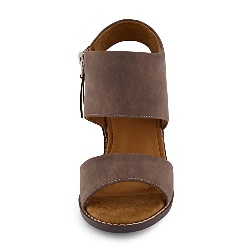 CUSHIONAIRE Women's Rosanna cut out sandal +Memory Foam and Wide Widths Available3