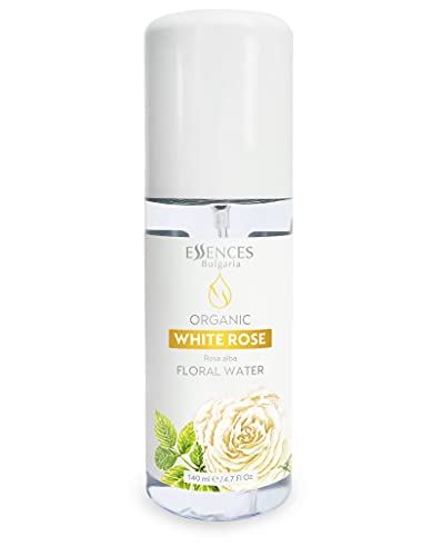 Essences Bulgaria Bio Weiße Rose 140ml | Rosa alba | 100% Rein und Natürlich | Erfrischendes Anti-Aging-Schönheitsspray | Alkoholfrei | Make-up-Entferner | Feuchtigkeitsspendend | Vegan