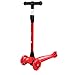 Ferrari Patinete Niño Plegable Rojo con 3 Ruedas PU Led Luces Iluminadas para 3 a 10 Años Altura Ajustable Desde 67 - 72 - 77 con Freno Posterior Carga Máxima 50 KG