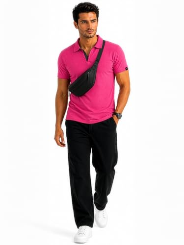 Image of Status Quo Men's Polo T-Shirt | Rich Cotton Blend | Slim Fit | All Day Comfort | Contrast Inner Placket | Polo Collar