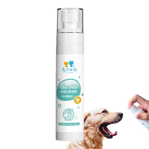 犬用口腔スプレー ペットの歯のクリーニングスプレー、ペット用口腔ケアスプレー - 歯磨き不要のペット用オーラルスプレーで歯をきれいに | 犬猫用 100ml 歯とガムのスプレー 天然犬用口臭消臭剤