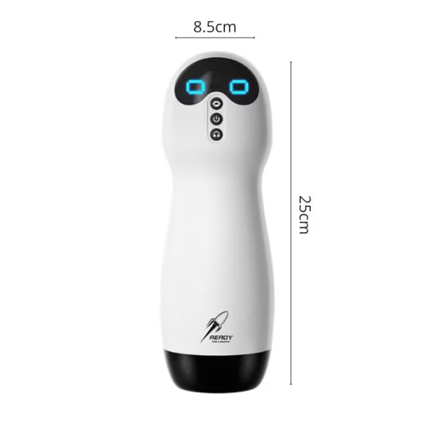 Image of KLEN - Personal Massager for Men with Suction Vibration Variable Frequency and Voice Rechargeable White