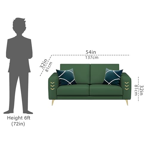 Image of Casaliving Falco 2 Seater Sofa Set for Living Room (Green Fabric) Premium Fabric Sofa
