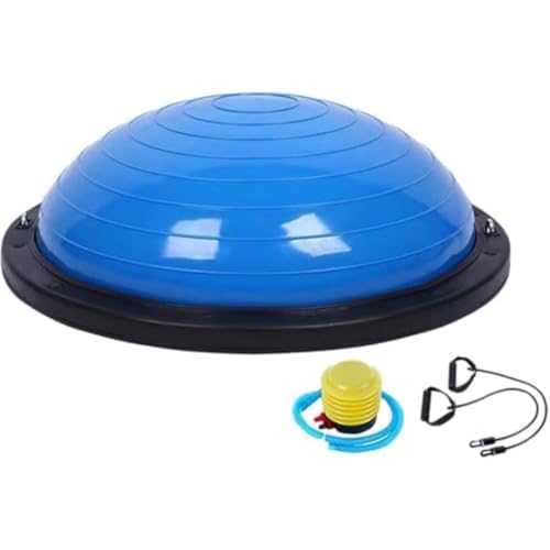 MLTUN MAKAN ボディバランスボール 半円形 トレーニング、ヨガ、ピラティス、体幹強化、内在筋強化、ダイエット、自宅やジムでの運動に最適 (ブルー)
