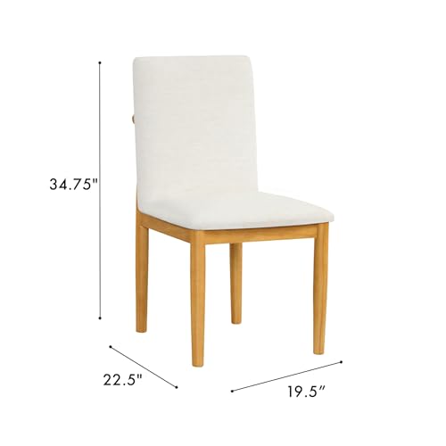 Image of HomePop Farmhouse Dining Chair - Cream White Textured Woven (Set of 2)