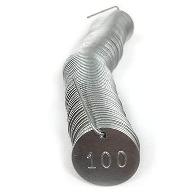 100-Pack Numbered Aluminum Tags, 001-100, 1.25