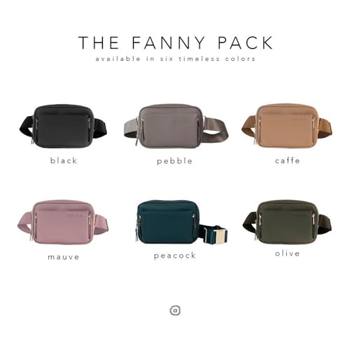 Image of AYLA & CO Women's Fanny Pack Adjustable Belt Bag with Crossbody Style, Magnetic Pocket, Key Leash, and Charging Pocket, Extended Strap 40-61 Inch, Peacock