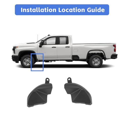 Image of 6PCS Mud Flap Delete Kit for 2020-2025 Chevy Silverado 2500HD / 3500HD 2WD /4WD Mudflaps, Protects Against Rocks and Debris, MudGuards Removal Replacement Exterior Accessories