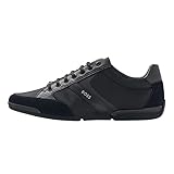 BOSS Herren Schuhe Schnürschuhe Halbschuhe Sneaker Saturn Low Top, Farbe:Blau, Schuhgröße:EUR 46, Artikel:-401 Dark Blue