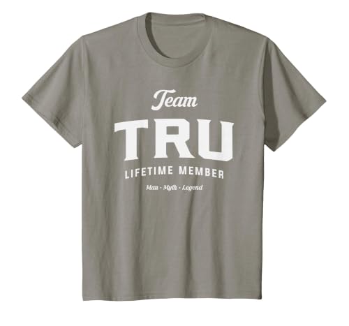 Team Tru Lifetime Member Funny Name Tru T-Shirt, Youth, Slate Grey, X-Small