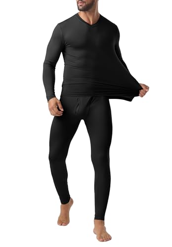 Askdeer Thermal Underwear for Men Long Johns Thermal Fleece Lined Long Underwear Base Layer Set2