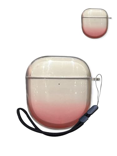Compatible with Bose QuietComfort Ultra True Wireless Noise Cancelling Earphones,Soft TPU Full Body Shockproof Protective Cover with Lanyard,Gradient Pink.