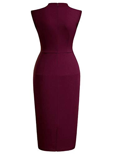 Image of Miusol Women's Retro 1950s Style Half Collar Ruffle Cocktail Pencil Dress