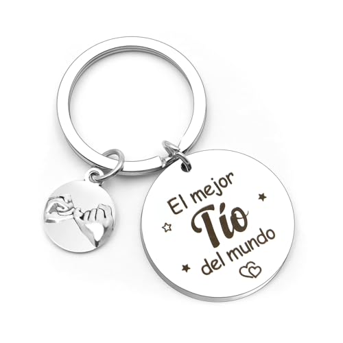 Presente para tio, presente do dia do pai presentes, presente para homem, ideia original presente de aniversário aniversário Halloween Natal dia dos namorados para tio, porta-chaves, PRATEADO