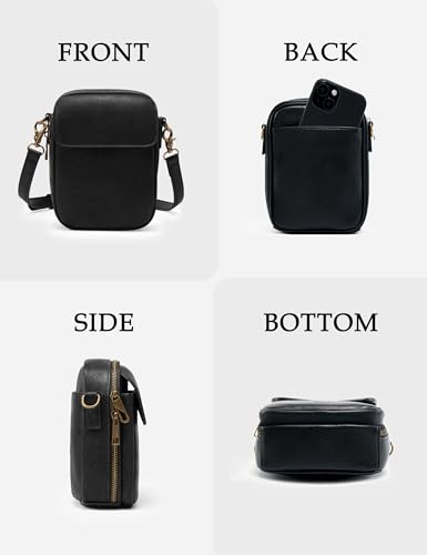 Image of Yarnic Small Crossbody Bag, Vegan Leather Cell Phone Purse for Women, Vintage Wallet Bag with Card Slots