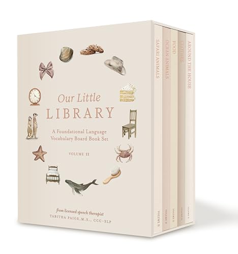 Image of Our Little Library Vol. 2: A Foundational Language Vocabulary Board Book Set for Babies, Including Ocean Animals, Safari Animals, Food and Drink, ... the House (Our Little Adventures Series)