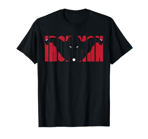 T-shirt Iron Man Marvel noir silhouette texte imprimée en taille 2XL