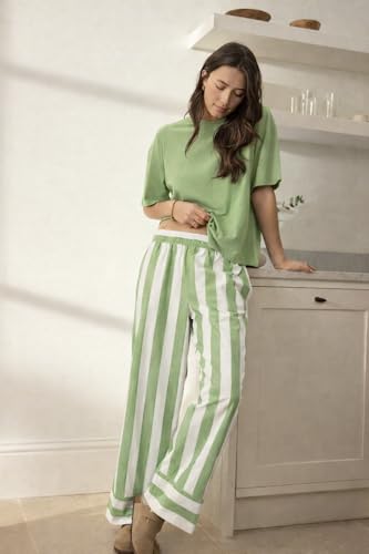 Image of Celary Women's Cotton Blend Printed Night Suit Set||Soft & Breathable Short Sleeve Top & Ethnic Print Pyjama Set||Also Available in Plus Size||Korean Night Suit||Comfortable Home Wear & Sleepwear